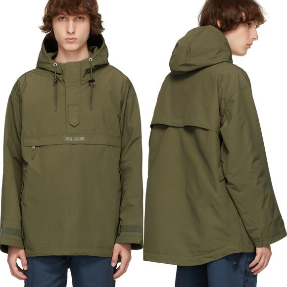 Converse x Kim Jones Oversized Dry Feel Water Resistant Anorak Parka Olive Green - Picture 7 of 12